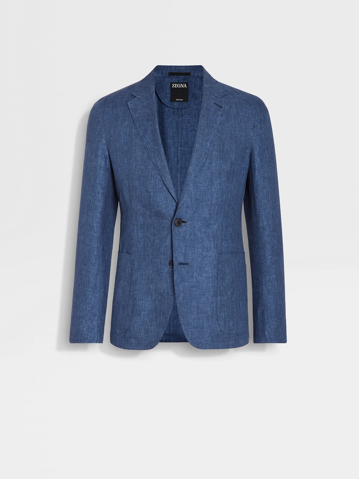 Avio Blue Oasi Lino Shirt Jacket