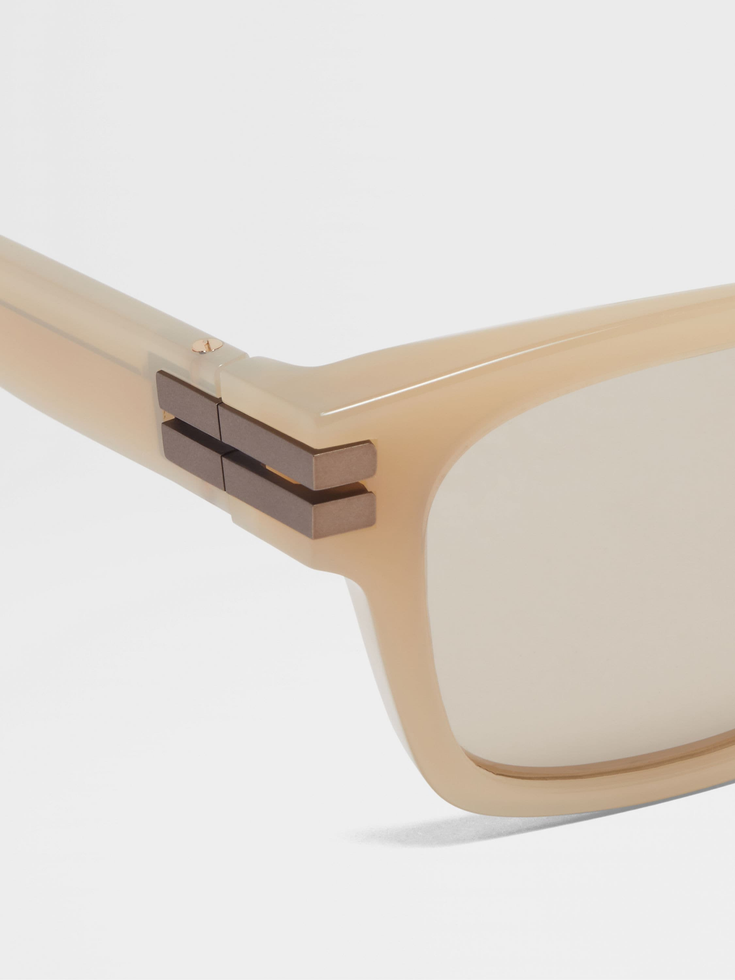 Beige Acetate Sunglasses