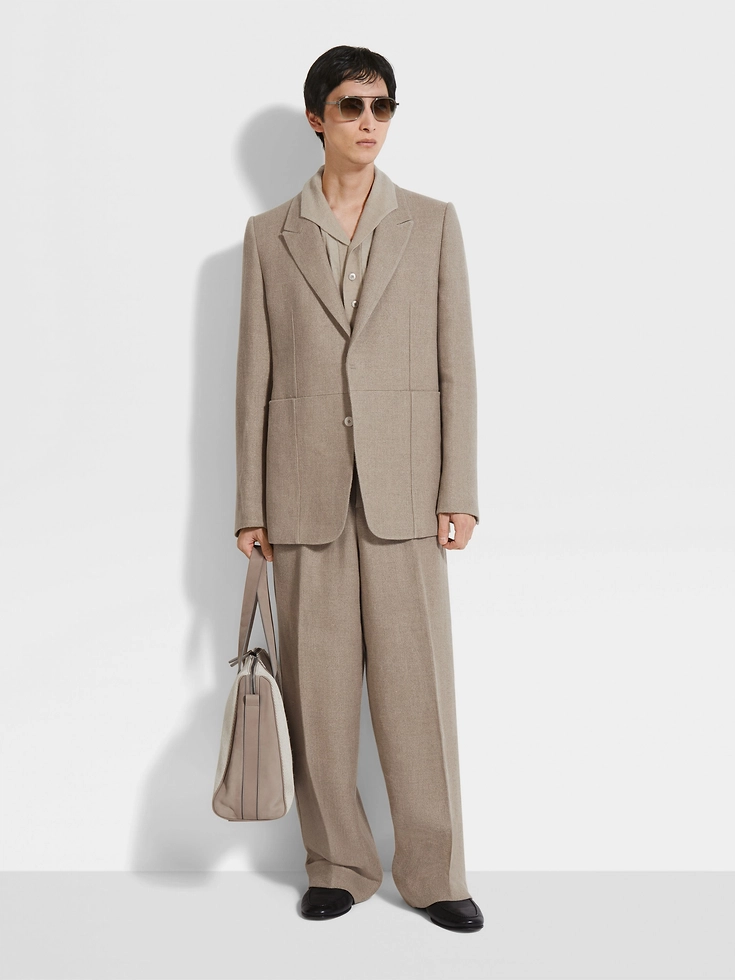 Beige Mélange Linen Jacket