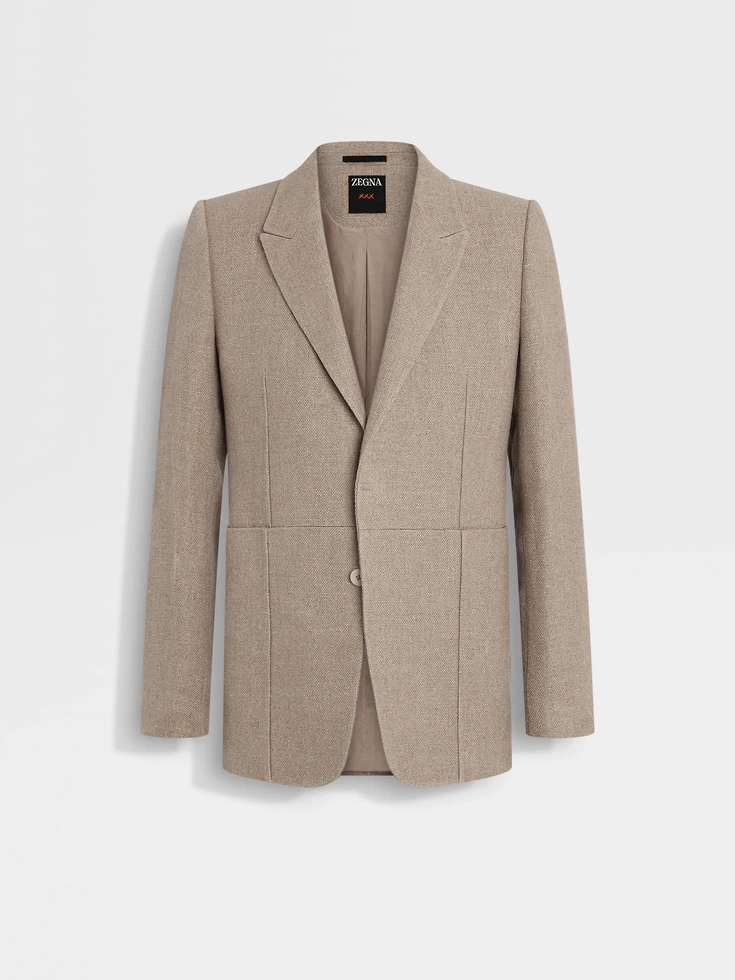 Beige Mélange Linen Jacket
