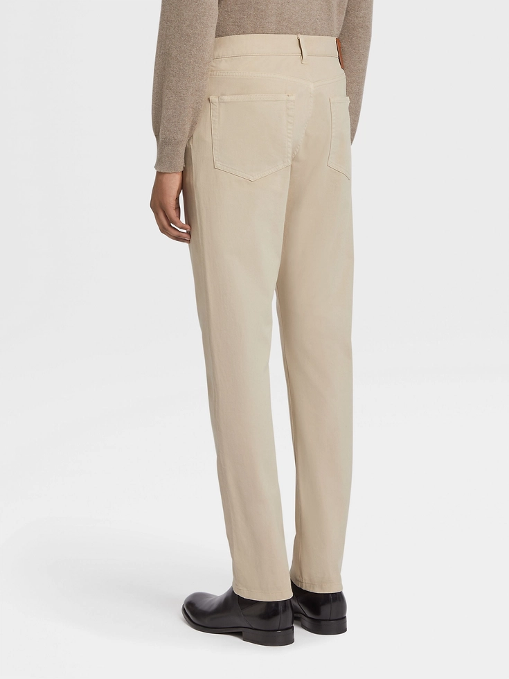 Beige Stretch Cotton Roccia Jeans Beige Stretch Cotton Roccia Jeans