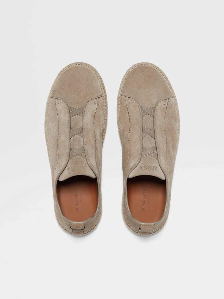 Beige Suede Triple Stitch™ Espadrilles Beige Suede Triple Stitch™ Espadrilles