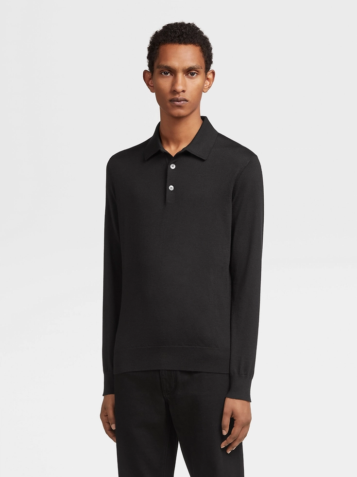 Black Cashseta Polo Shirt
