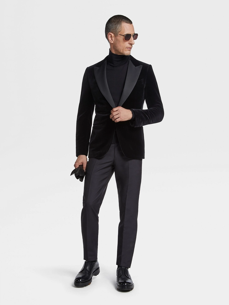 Black Cotton Evening Jacket
