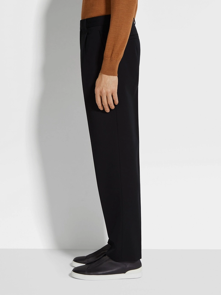 Black Cotton and Wool Pants Black Cotton and Wool Pants