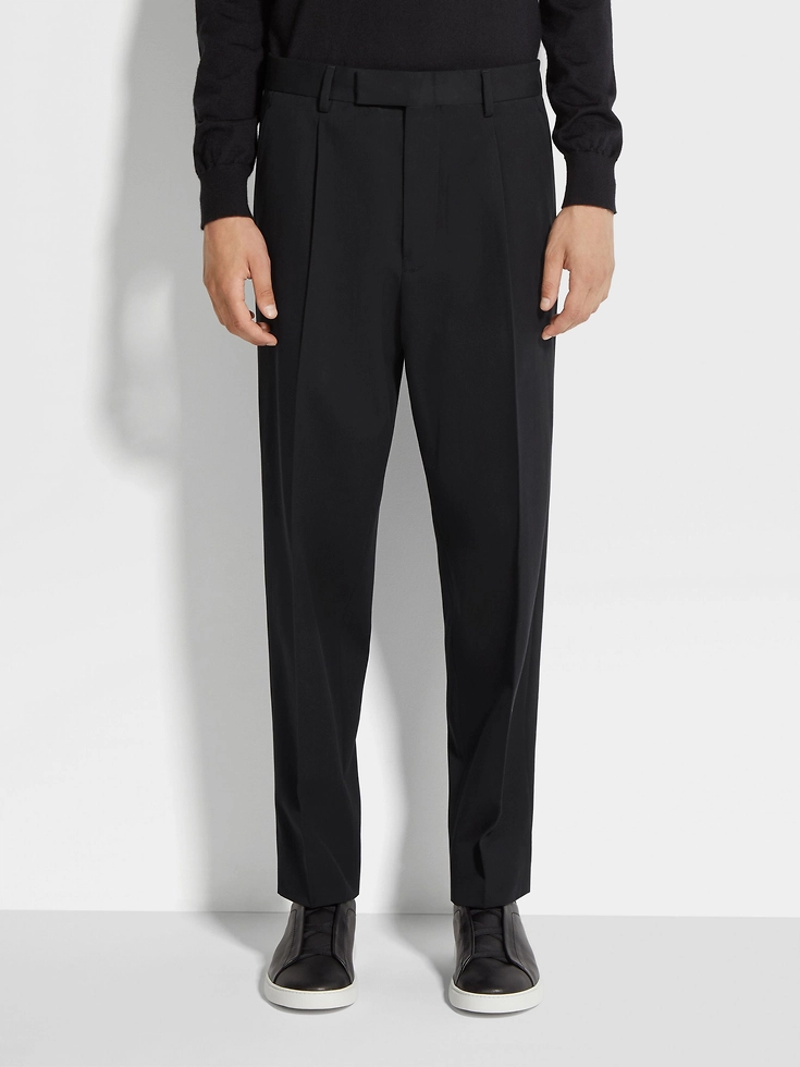 Black Cotton and Wool Pants Black Cotton and Wool Pants