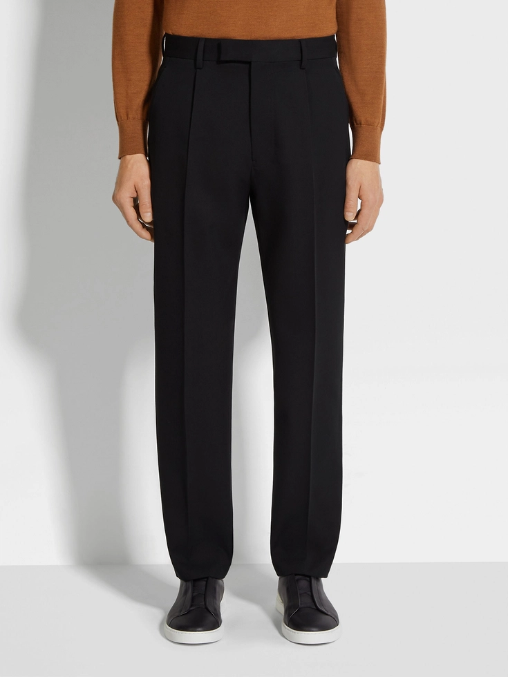 Black Cotton and Wool Pants Black Cotton and Wool Pants