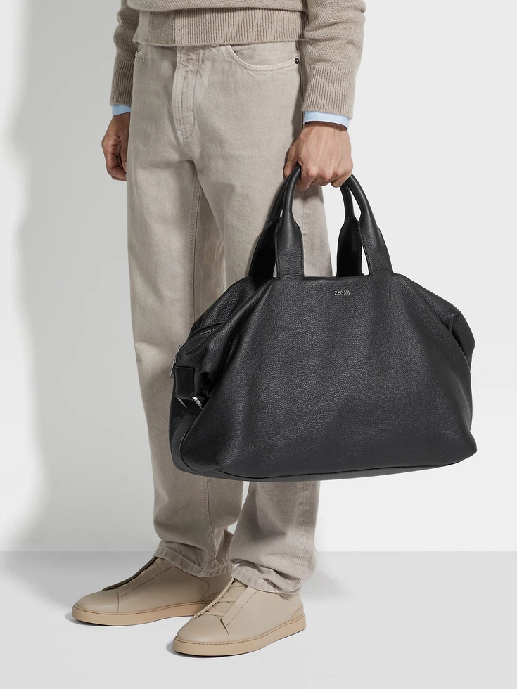 Black Deerskin Holdall Raglan