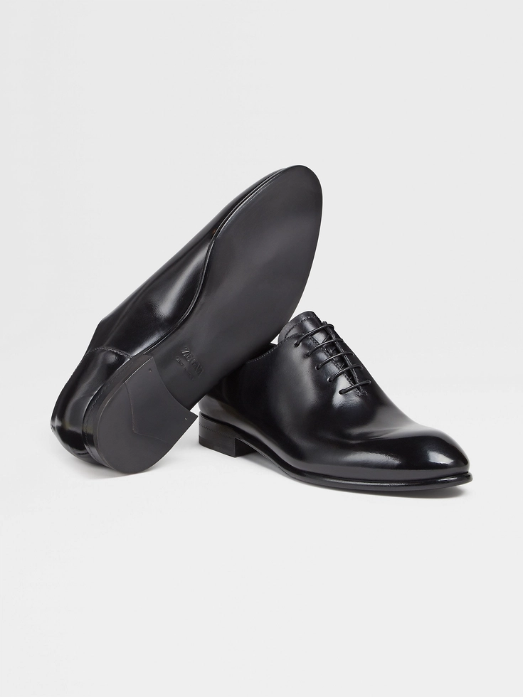 Black Hand-Buffed Leather Vienna Evening Wholecut Oxford