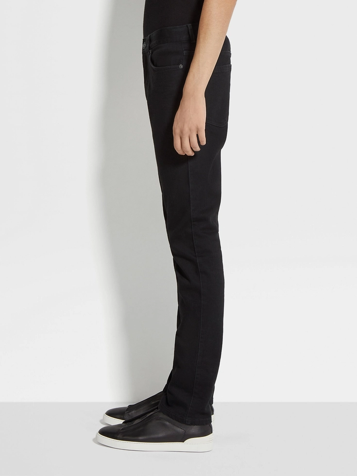 Black Rinse-washed Stretch Cotton Roccia Jeans Black Rinse-washed Stretch Cotton Roccia Jeans