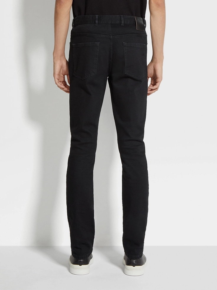 Black Rinse-washed Stretch Cotton Roccia Jeans Black Rinse-washed Stretch Cotton Roccia Jeans