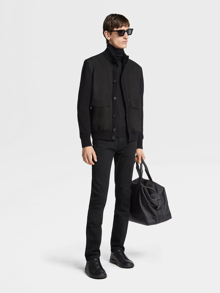 Black Rinse-washed Stretch Cotton Roccia Jeans Black Rinse-washed Stretch Cotton Roccia Jeans