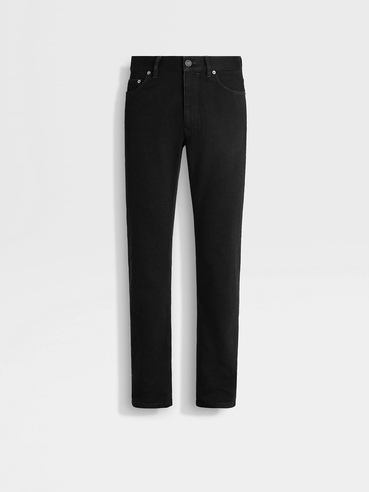Black Rinse-washed Stretch Cotton Roccia Jeans&nbsp;