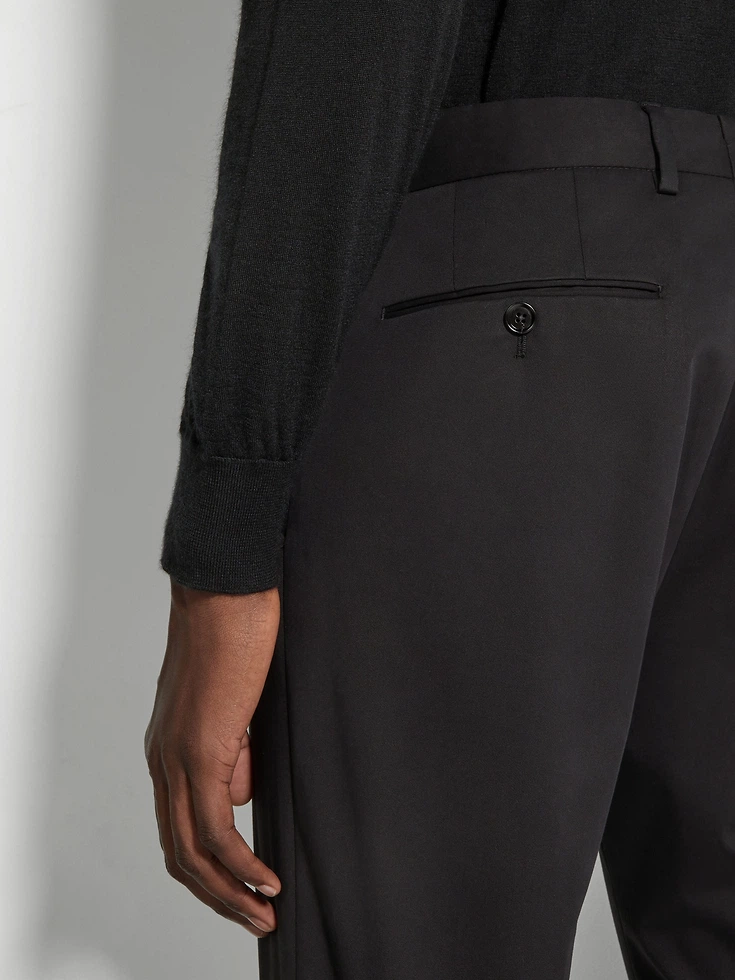 Black Stretch Cotton Pants