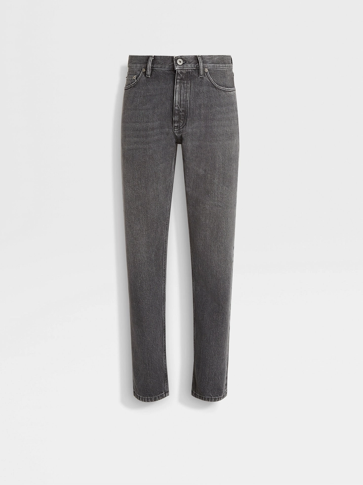 Blue Stone-washed Cotton Roccia Jeans