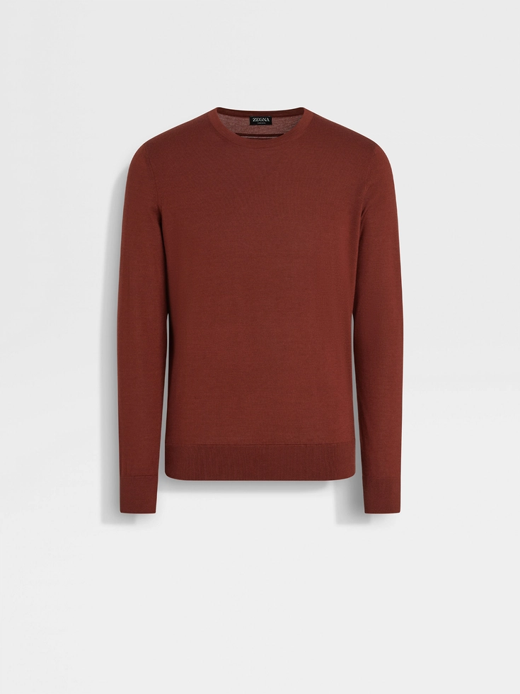 Brick Red Mélange Cashseta Crewneck