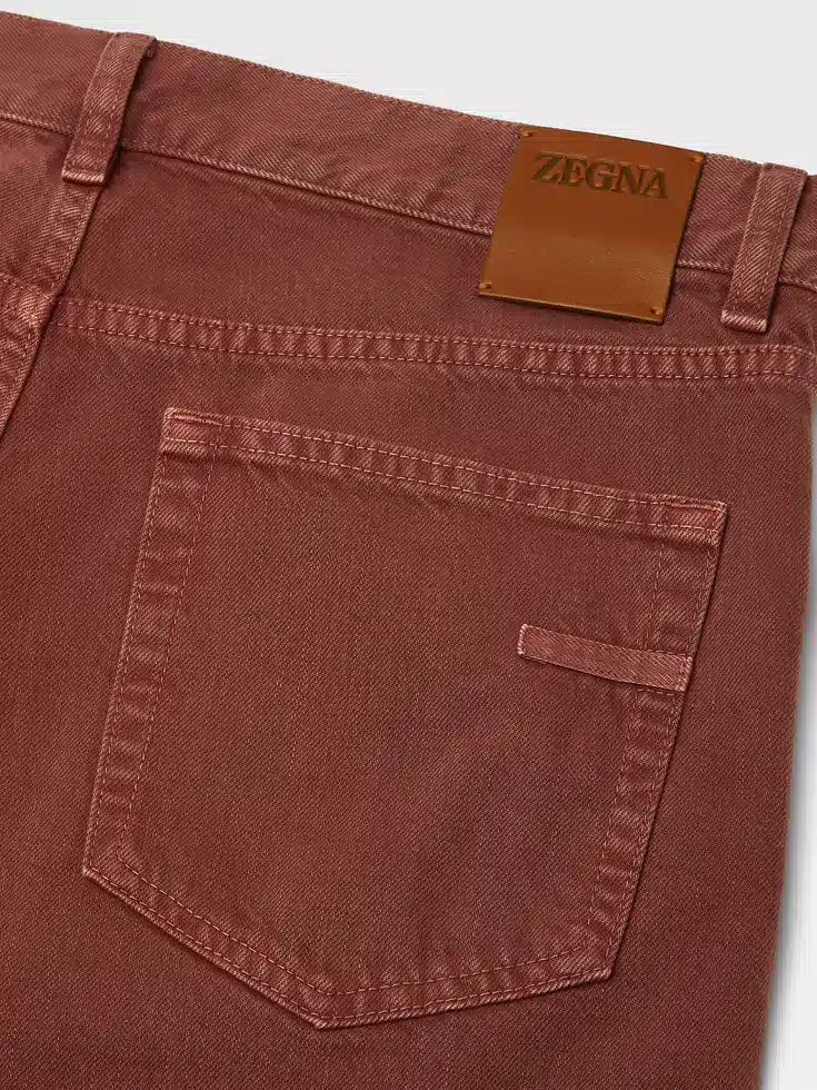 Brick Red Stone-washed Cotton Roccia Jeans Brick Red Stone-washed Cotton Roccia Jeans