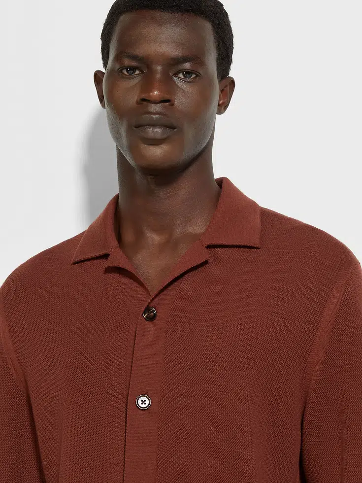 Brick Red Wool Shirt