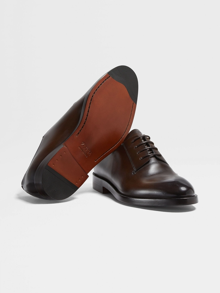 Brown Leather Torino Derby Shoes