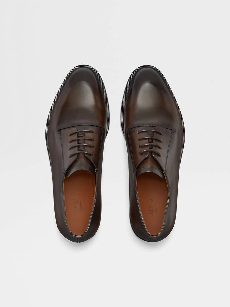 Brown Leather Torino Derby Shoes Brown Leather Torino Derby Shoes
