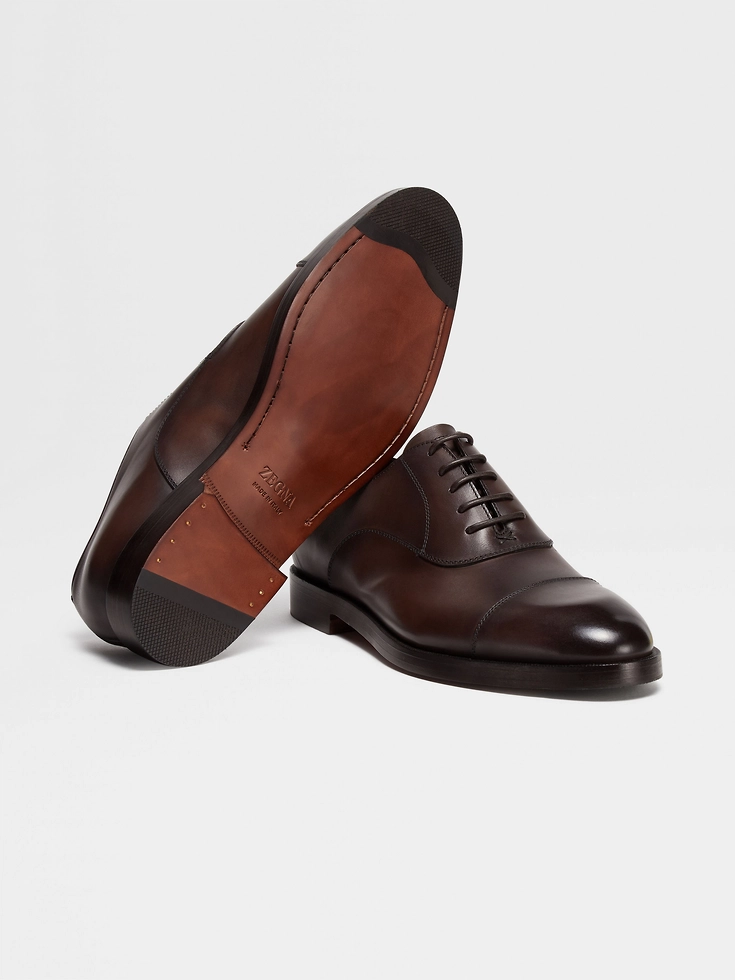 Brown Leather Torino Oxford Shoes