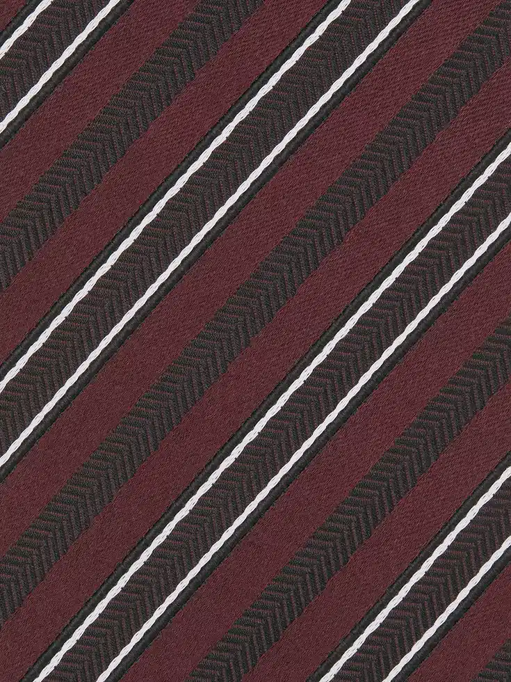 Burgundy Silk and Cotton Tie