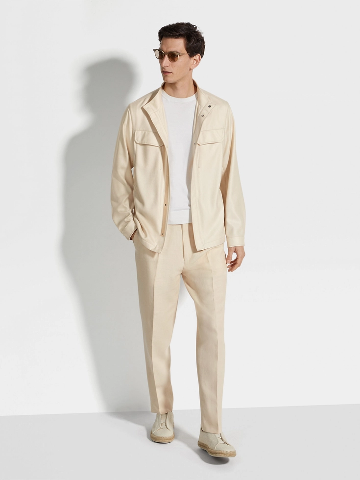 Cashmere Silk and Linen Blouson