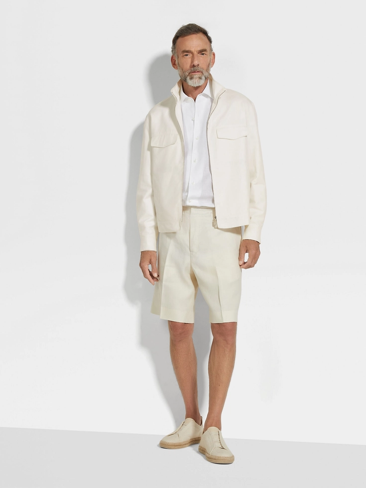 Crossover Cotton Linen and Silk Overshirt