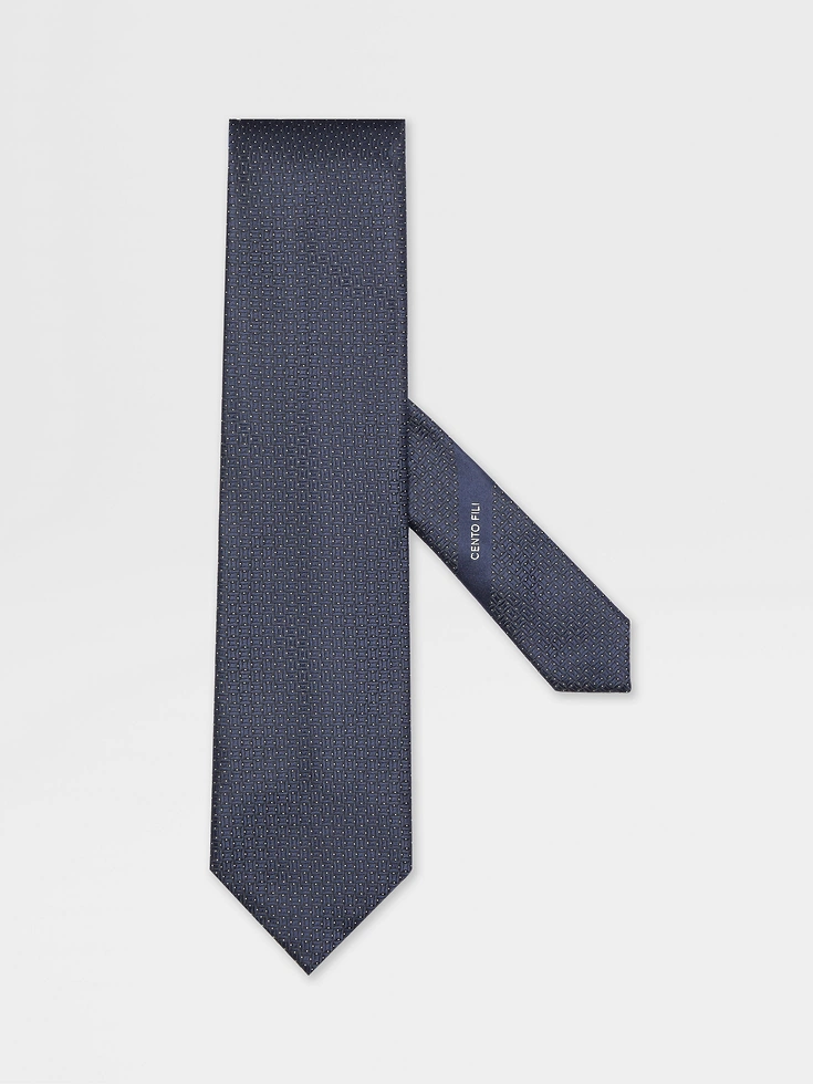 Dark Blue CENTO FILI Silk Tie