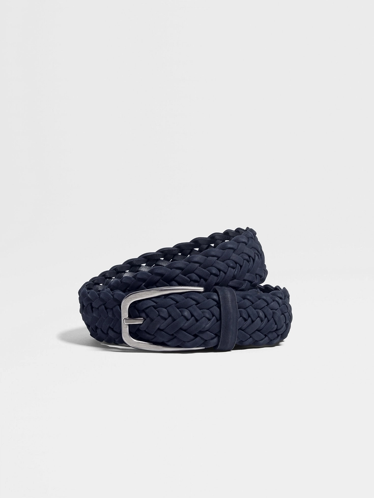 Dark Blue Leather Belt