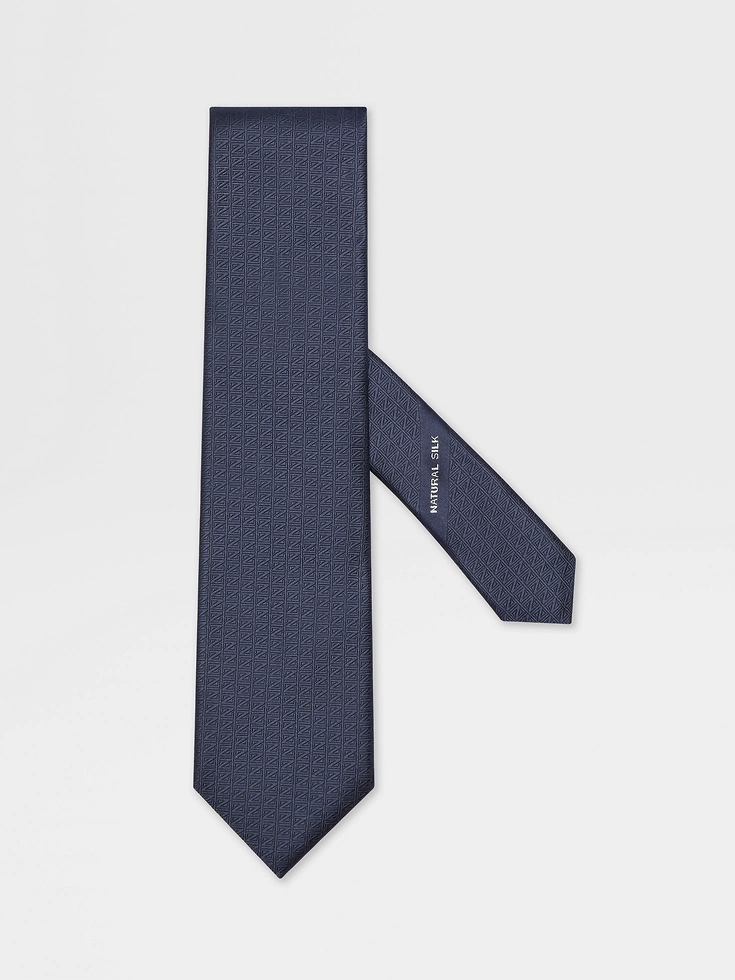 Dark Blue Natural Silk Tie