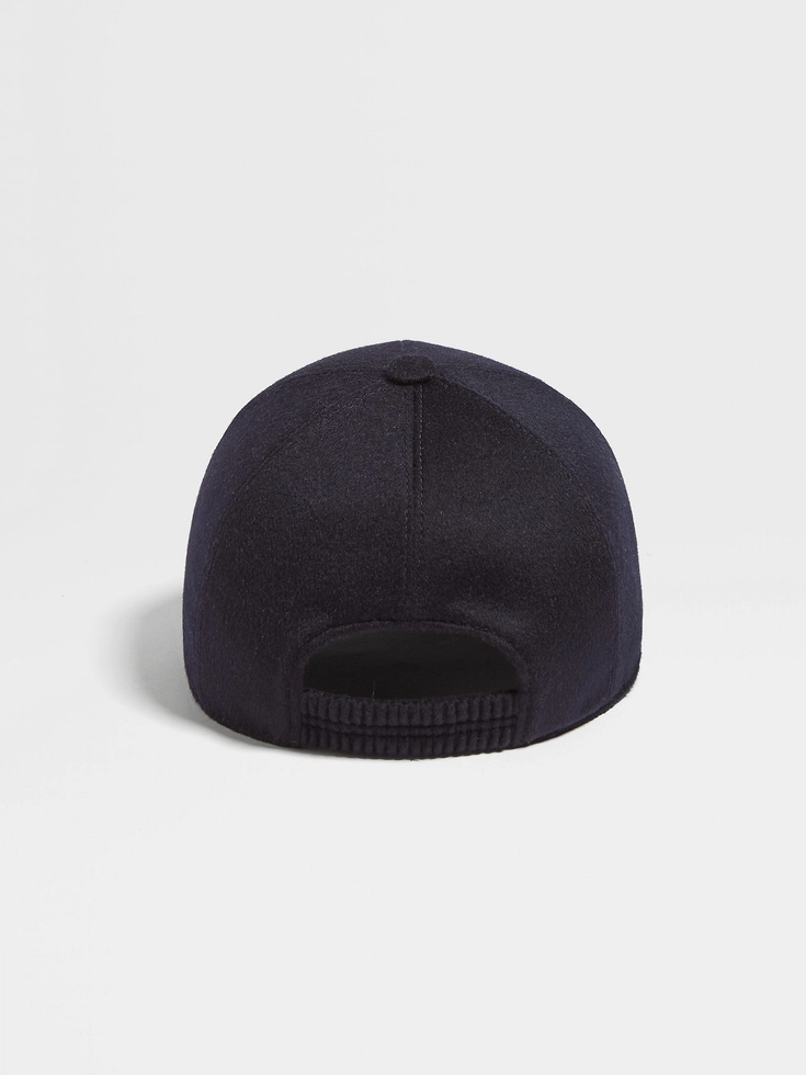 Dark Blue Oasi Cashmere Baseball Cap Dark Blue Oasi Cashmere Baseball Cap