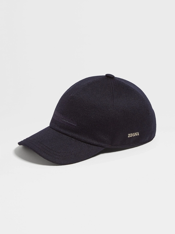 Dark Blue Oasi Cashmere Baseball Cap