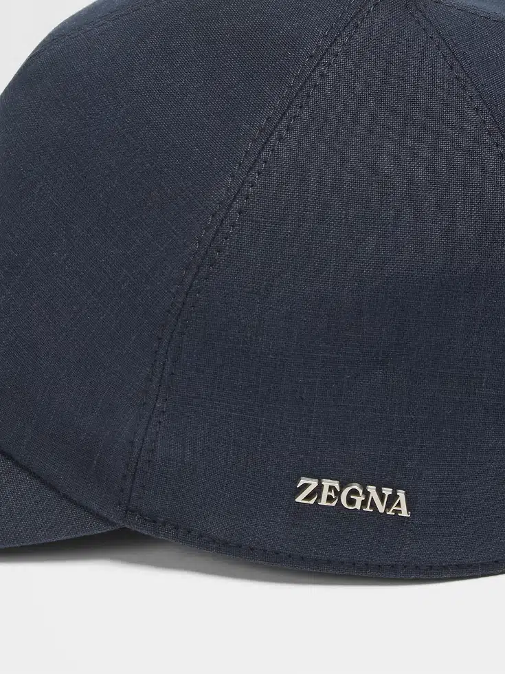 Dark Blue Oasi Lino Baseball Cap