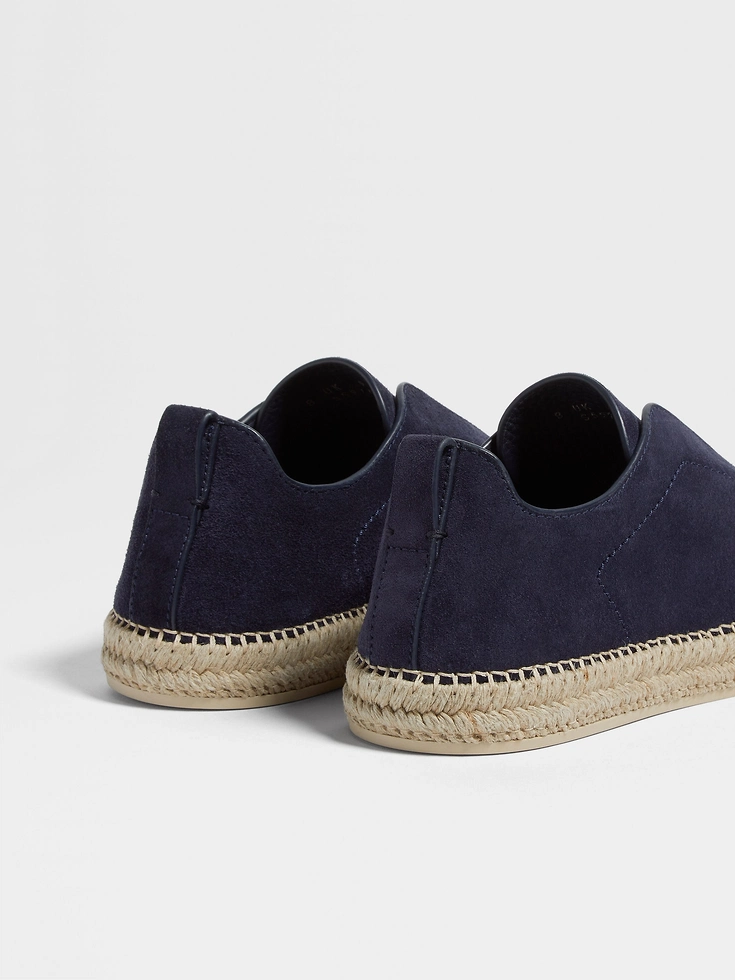 Dark Blue Suede Triple Stitch™ Espadrilles