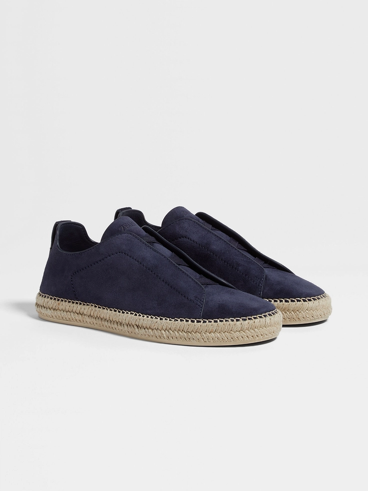 Dark Blue Suede Triple Stitch™ Espadrilles
