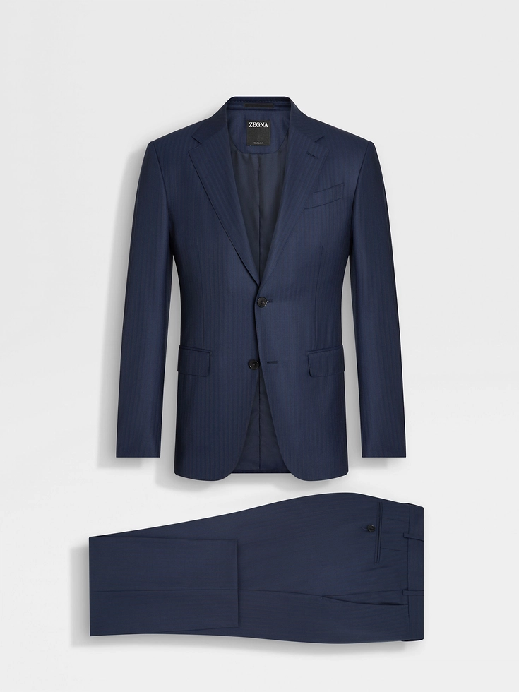 Dark Blue and Brown 15milmil15 Wool Suit