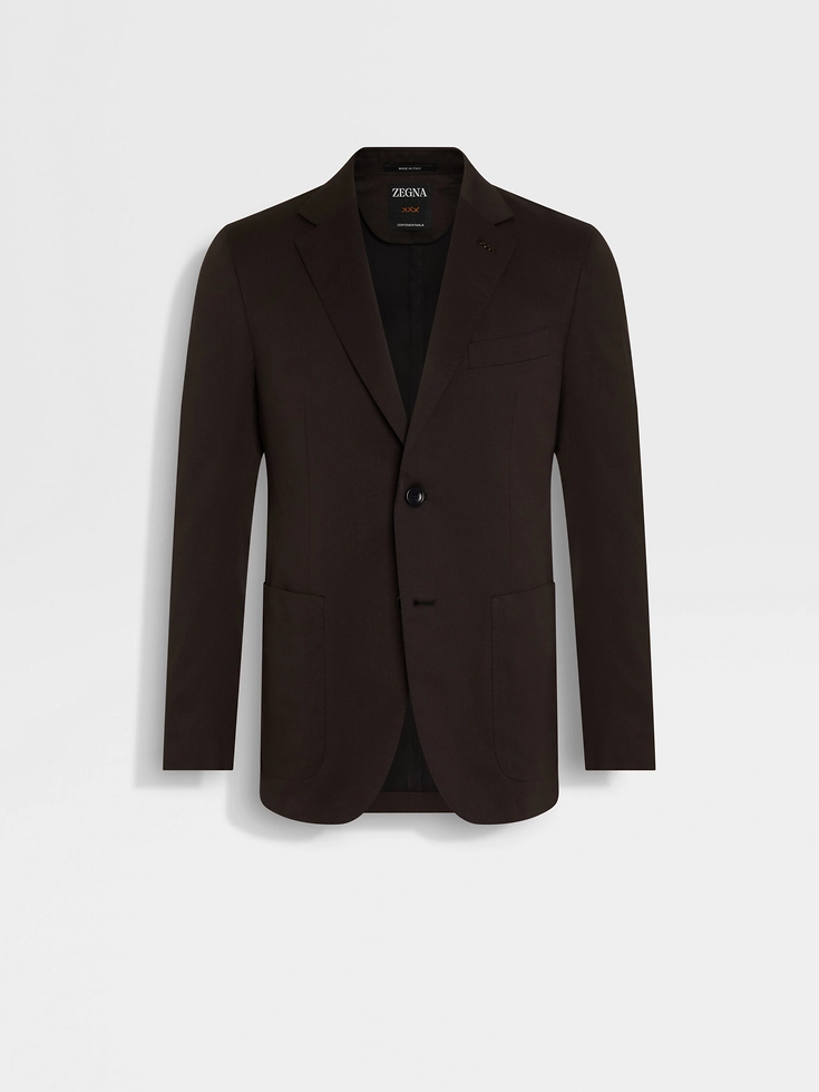 Dark Brown Centoventimila Cotton and Wool Jacket