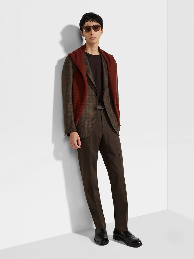 Dark Brown Centoventimila Cotton and Wool Pants Dark Brown Centoventimila Cotton and Wool Pants