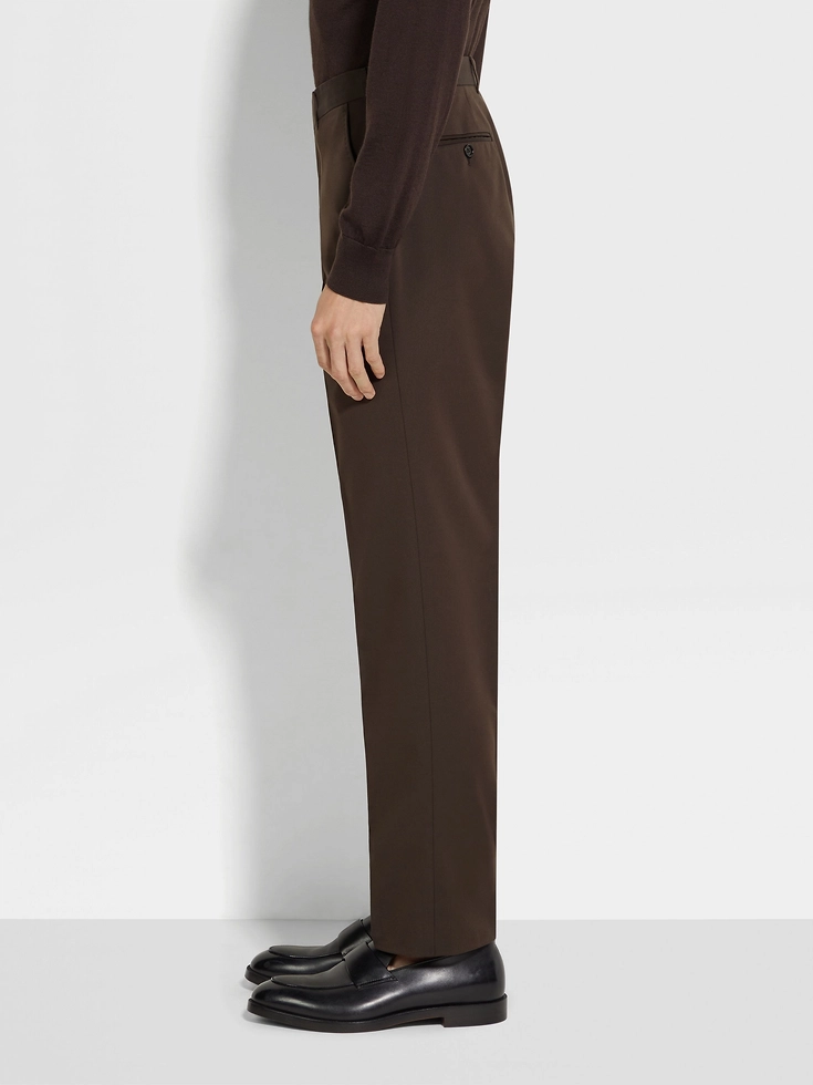 Dark Brown Centoventimila Cotton and Wool Pants Dark Brown Centoventimila Cotton and Wool Pants