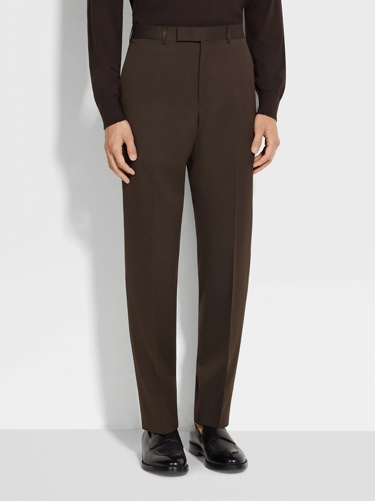 Dark Brown Centoventimila Cotton and Wool Pants Dark Brown Centoventimila Cotton and Wool Pants