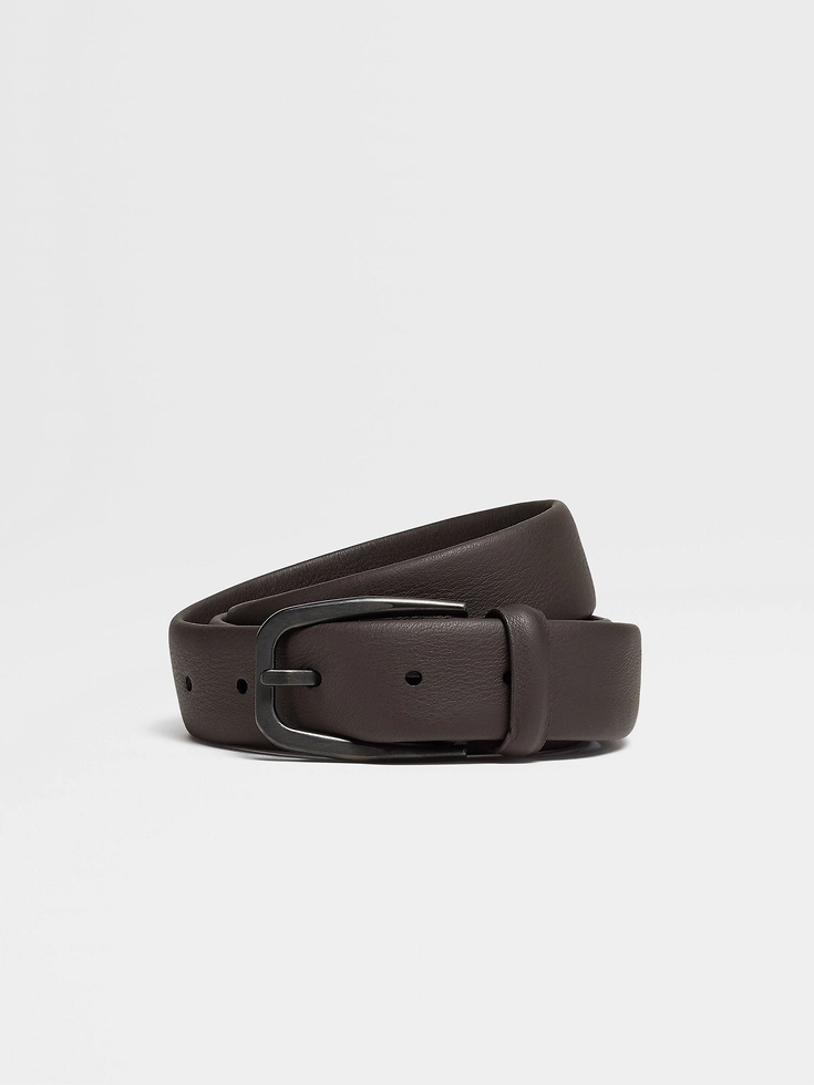 Dark Brown Leather Belt