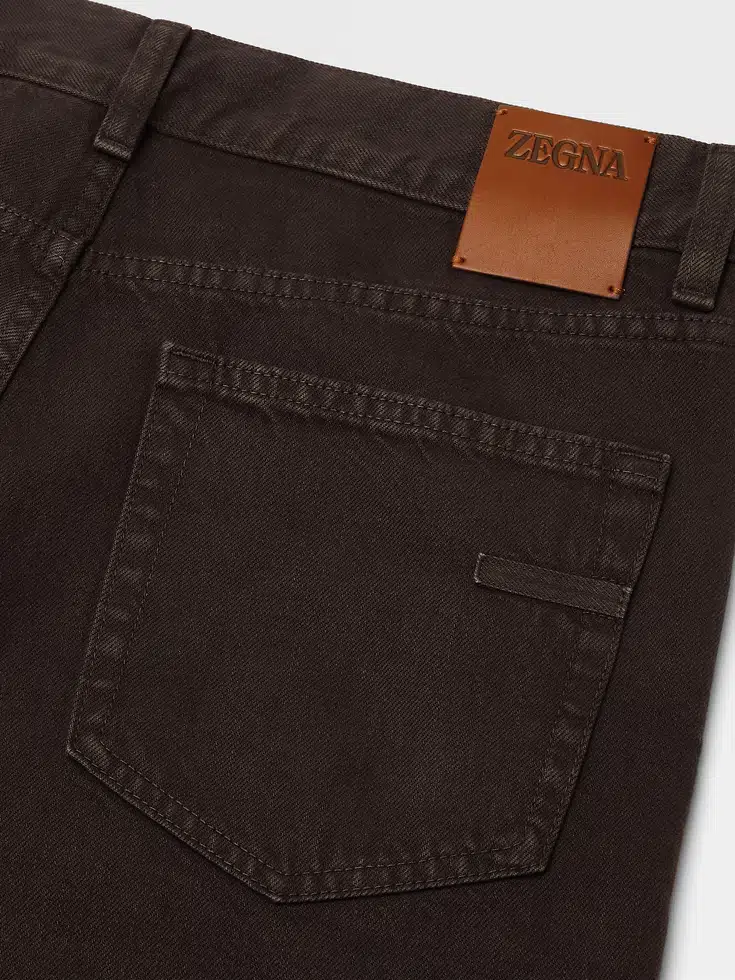 Dark Brown Stone-washed Cotton Roccia Jeans Dark Brown Stone-washed Cotton Roccia Jeans