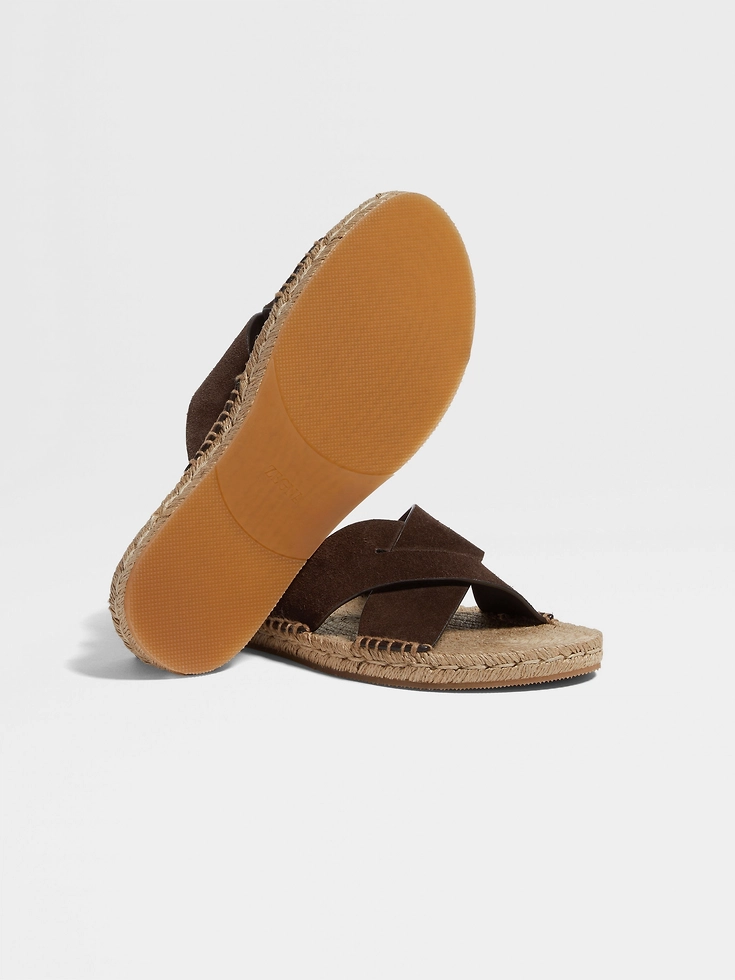 Dark Brown Suede Espadrille Sandals Dark Brown Suede Espadrille Sandals