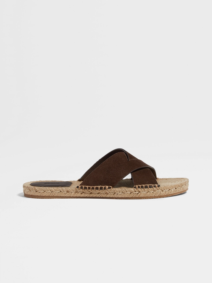 Dark Brown Suede Espadrille Sandals Dark Brown Suede Espadrille Sandals