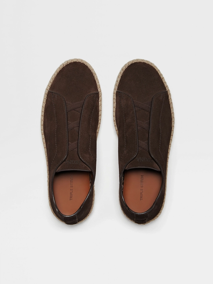 Dark Brown Suede Triple Stitch™ Espadrilles Dark Brown Suede Triple Stitch™ Espadrilles
