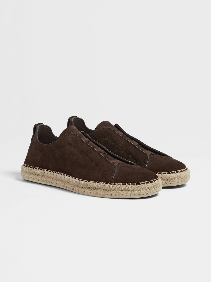 Dark Brown Suede Triple Stitch™ Espadrilles