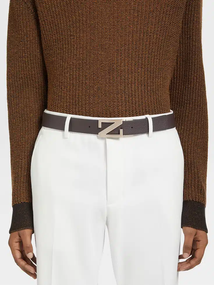 Dark Brown and Black Reversible Leather Belt Dark Brown and Black Reversible Leather Belt