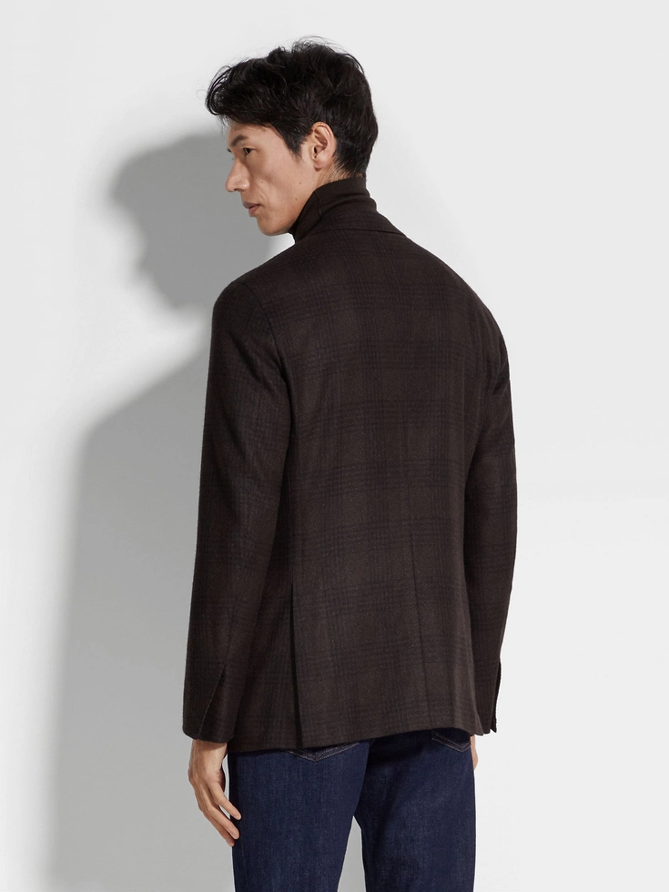 Dark Brown and Brown Silk and Cashmere Jacket Dark Brown and Brown Silk and Cashmere Jacket