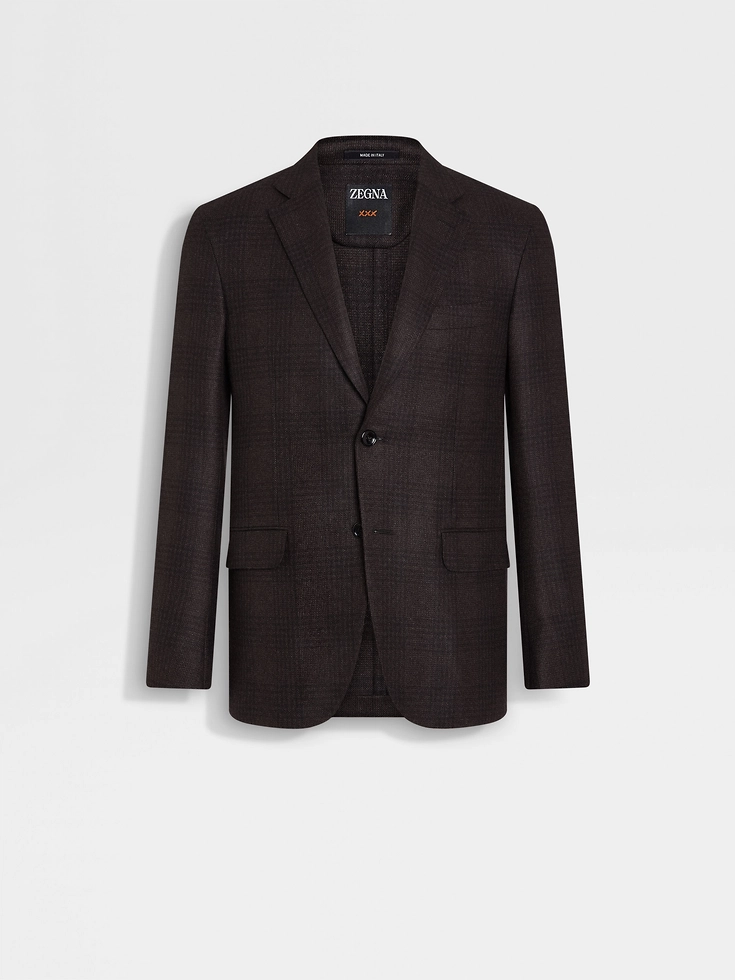 Dark Brown and Brown Silk and Cashmere Jacket